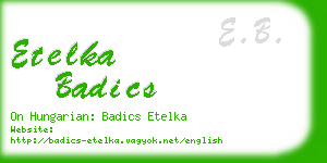 etelka badics business card